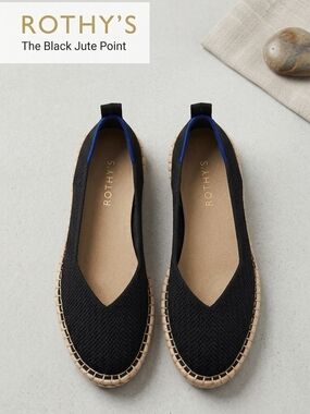 Rothy's Black Pointed Espadrille